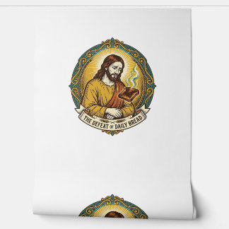 Besiegter Jesus raucht verbrannten Toast Frühstück Tapete