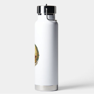 Besiegter Jesus raucht verbrannten Toast Frühstück Trinkflasche