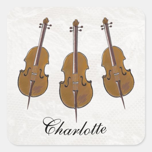 Besitz des Cello Quadratischer Aufkleber (Vorderseite)