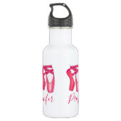 Besitz des Pink Ballet Pointe Toe Dance Slipper Edelstahlflasche (Rückseite)