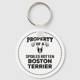 Besitz eines verdorbenen faulen Bostoner Terrier K Schlüsselanhänger