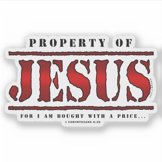 Besitz von Jesus Aufkleber (Vorderseite)