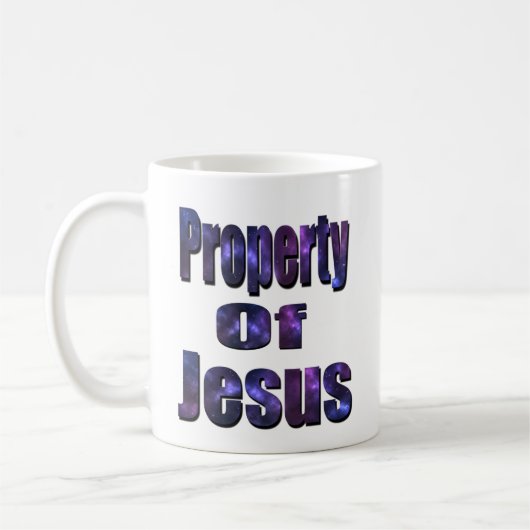 Besitz von Jesus, religiöses Logo, Kaffeetasse (Links)