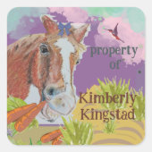 Besitz von Pferdeaufklebern, Quadratischer Aufkleber (Vorderseite)