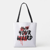 Besitze Dein Anderssein - Fette Grunge-Typografie Tasche (Rückseite)