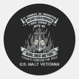Besitzen Sie für immer den Titel US-Marine-Veteran Runder Aufkleber