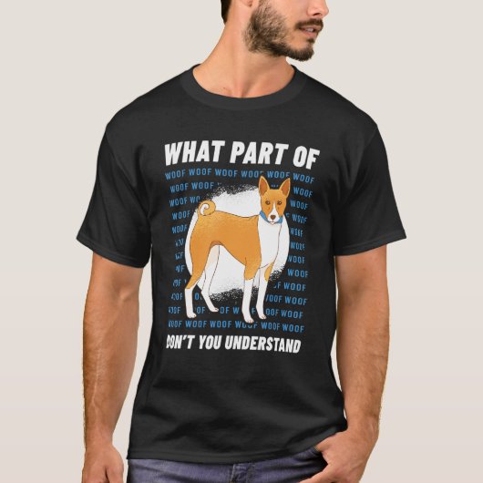 Besitzer Basenji Dog Walker Language Woof Whispere T-Shirt (Vorderseite)