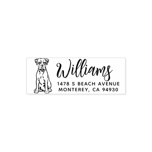 Besitzer der Boxer Dog Rücksendeadresse Downer Permastempel (Design)