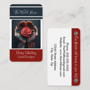 Besitzer der farbenfrohen Blumenläden-Rose Visitenkarte