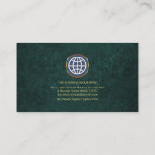 Besitzer des Emerald Green Marble Grunge Store Visitenkarte (Rückseite)