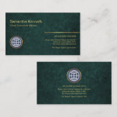 Besitzer des Emerald Green Marble Grunge Store Visitenkarte (Vorne/Hinten)