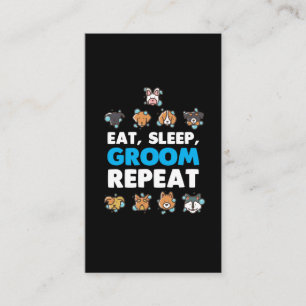 Besitzer des Hundes mit Waschsalons Visitenkarte