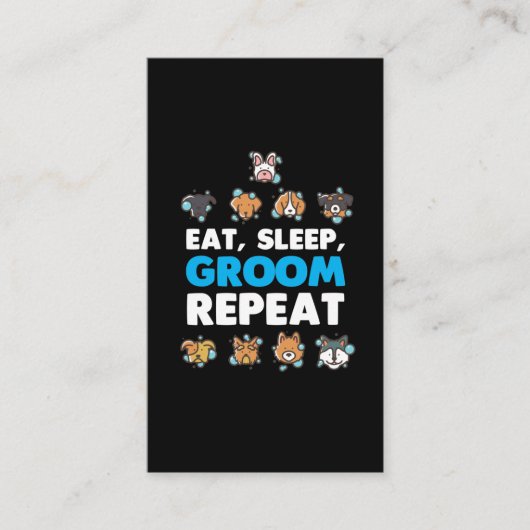 Besitzer des Hundes mit Waschsalons Visitenkarte (Vorderseite)