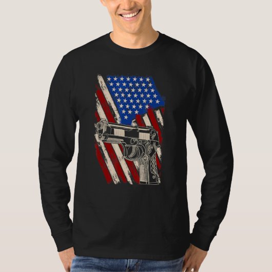 Besitzer des Mens Gun - Retro-Flag mit gestörtem U T-Shirt (Vorderseite)