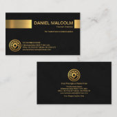 Besitzer des Minimalistischen Black Grunge Gold St Visitenkarte (Vorne/Hinten)