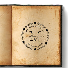 Besitzer des Monogram-Wreath-Buches Gummistempel