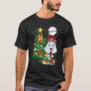 Besitzer des Santa Reindeer Poodle Tree Lights Dow T-Shirt