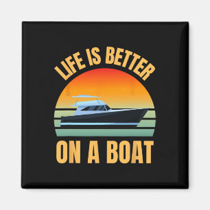 Besitzer eines Boating Pontoon Retro Leben ist bes Magnet