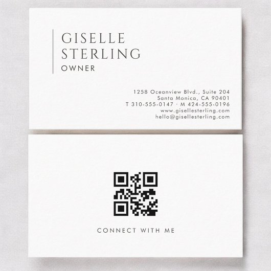 Besitzer Modernes Professionelles QR-Code Visitenkarte
