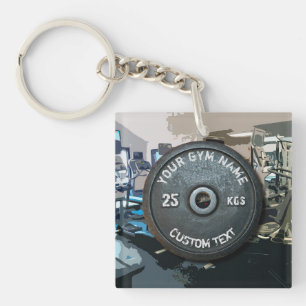 Besitzer oder Benutzer eines Vintage-Fitnessstudio Schlüsselanhänger