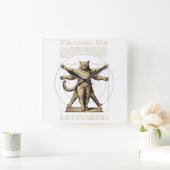 Besitzer von Funny Vitruvian Cat Pet Animal Quadratische Wanduhr (Zuhause)