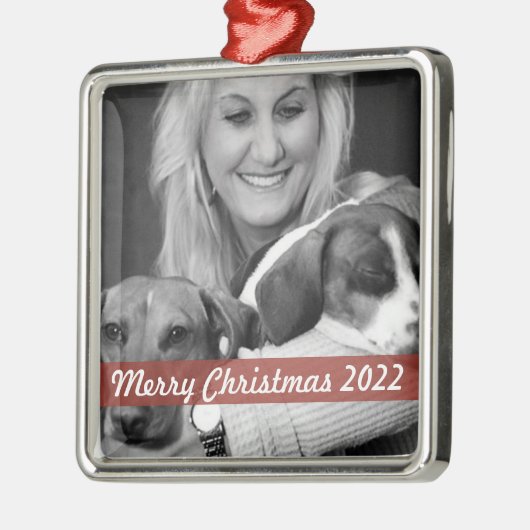 Besitzer von Schwarz-Weiß-Ornamenten mit Haustier Ornament Aus Metall (Links)