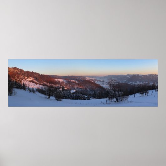 Beskid Sądecki Sunset panorama Poster (Vorne)