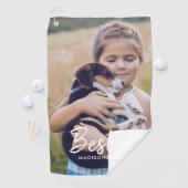 Besoldung| Custom Pet Foto and Name Typografie Golfhandtuch (Insitu)