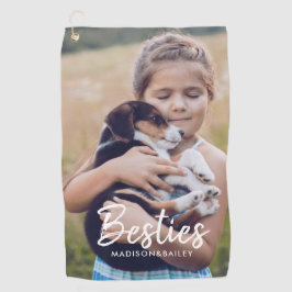 Besoldung| Custom Pet Foto and Name Typografie Golfhandtuch