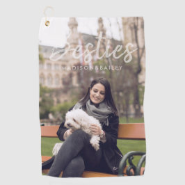 Besoldung| Custom Pet Foto and Name Typografie Golfhandtuch