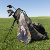 Besoldung| Custom Pet Foto and Name Typografie Golfhandtuch (Gras)