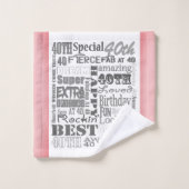 Besondere 40. Geburtstag Party Personalisierte Ges Badhandtuch Set (Waschlappen)