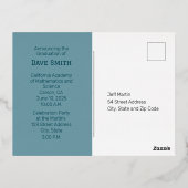 Besondere Abschluss Einladung Postkarte (Rückseite)