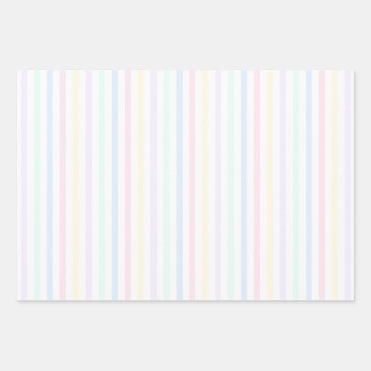 Besondere Anlass Pastell Candy Streifen Retro Geschenkpapier Set (Vorderseite 2)