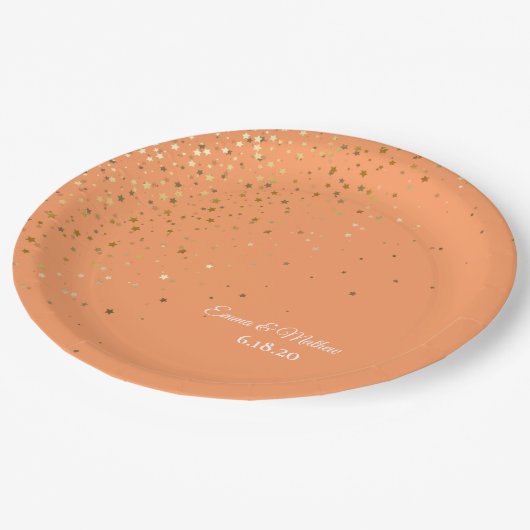 Besondere Anlass Personalisiert Petite Stars Pappteller (Schrägansicht)