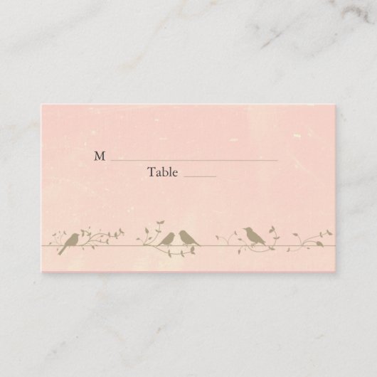 Besondere Anlass-Platzkarten für Vintage Singvögel Platzkarte (Vorderseite)