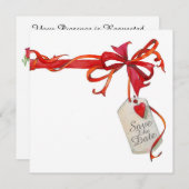 Besondere Anlass Rote Schleife und Rose Einladung (Vorne/Hinten)