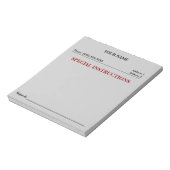 Besondere Anleitung Slip Note Pad (grau) Notizblock (Rotiert)