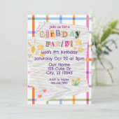 Besondere Anmerkung: Niedliche Geburtstag Party Einladung (Stehend Vorderseite)