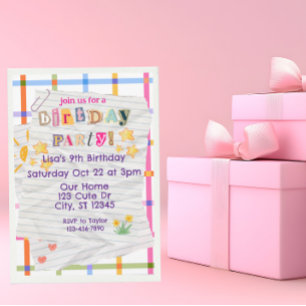 Besondere Anmerkung: Niedliche Geburtstag Party Einladung