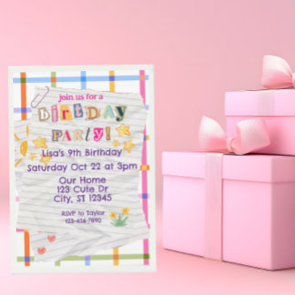 Besondere Anmerkung: Niedliche Geburtstag Party Einladung