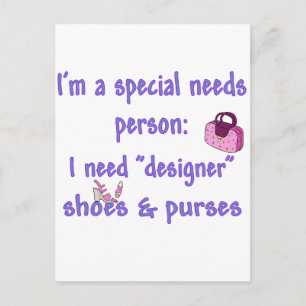Besondere Bedürfnisse - Designer Schuhe und Handtü Postkarte