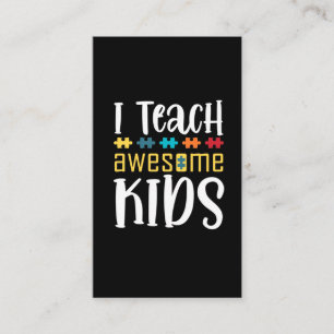 Besondere Bildung Lehrer Puzzle Autismus Bewusstse Visitenkarte