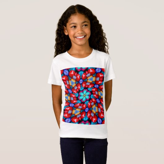 Besondere Blume Muster T-Shirt (Vorne ganz)