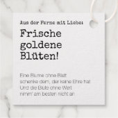 Besondere Blüten Geschenke Geschenkanhänger (Rückseite)