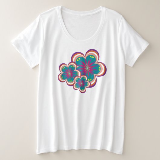 Besondere Blüten plus Größe T - Shirt für Frauen (Design vorne)