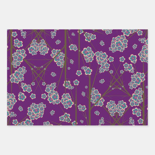 Besondere Branchen Amethyst Wrapping Paper Geschenkpapier Set (Vorderseite)