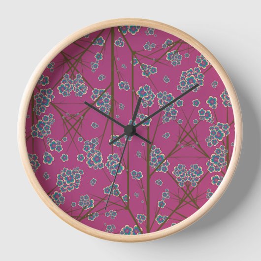 Besondere Branchen Boysenberry Wood Gerahmt Clock Uhr (Vorderseite)