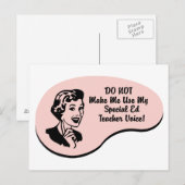 Besondere Ed Teacher Voice Postkarte (Vorne/Hinten)