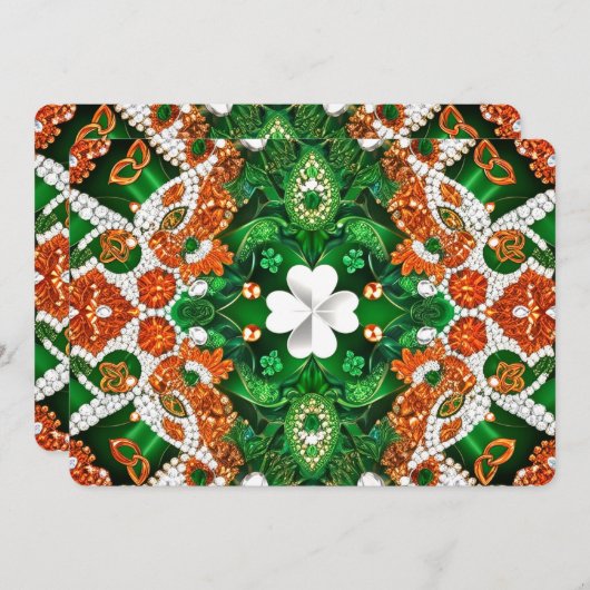 Besondere Einladungen für Irland Colors Design (Vorne/Hinten)